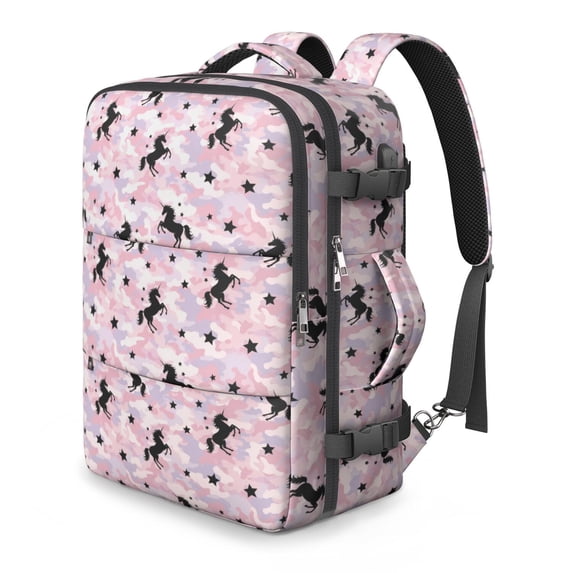 Unicorn and Star Pink Pattern Travel Laptop Backpack, Weekender ...