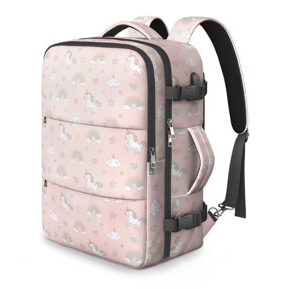 Unicorn and Star Pink Pattern Travel Laptop Backpack, Weekender ...