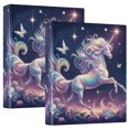 thumbnail image 1 of Unicorn Stars Butterflies Flower Hardcover 3 Ring Binder 1.5” Round Rings Binder Organizer Letter Size Paper Pockets School Office Supplies, 1 of 9