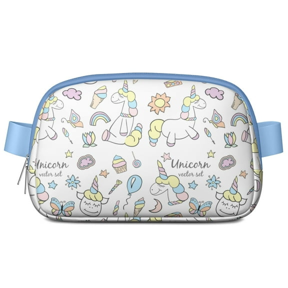 Unicorn and Stars Fanny Pack – Waterproof Waist Bag with Rainbow and Magical Design – Cute Adjustable Belt Pack for Running, Travel, and Outdoor Events
