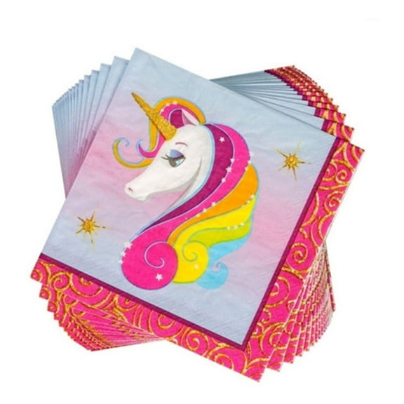 Various Unicorn Stars Disposable Napkins, 20 Count