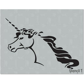 Unicorn Stencil 8.5" x 11" - Unicorn Stencil Fantasy Art Craft