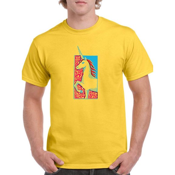 Unicorn Stencil Art T-Shirt Men -Image by Shutterstock, Male Medium