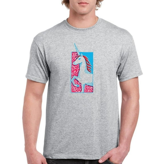 Unicorn Stencil Art T-Shirt Men -Image by Shutterstock, Male Small