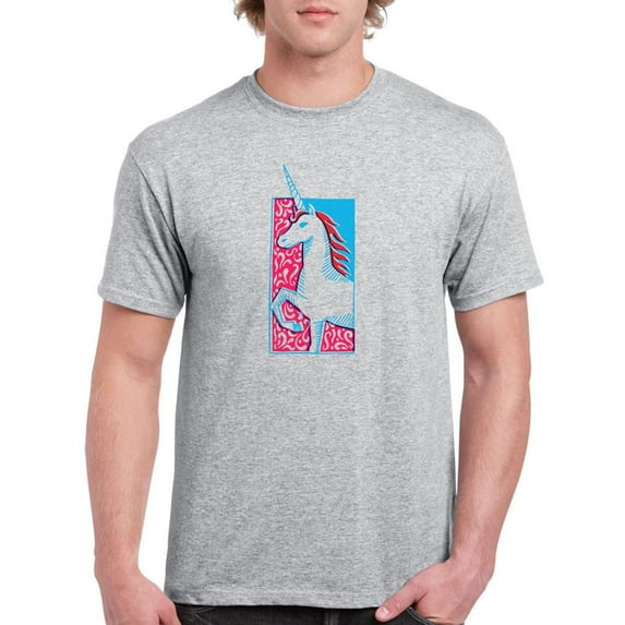 Unicorn Stencil Art T-Shirt Men -Image by Shutterstock, Male Small