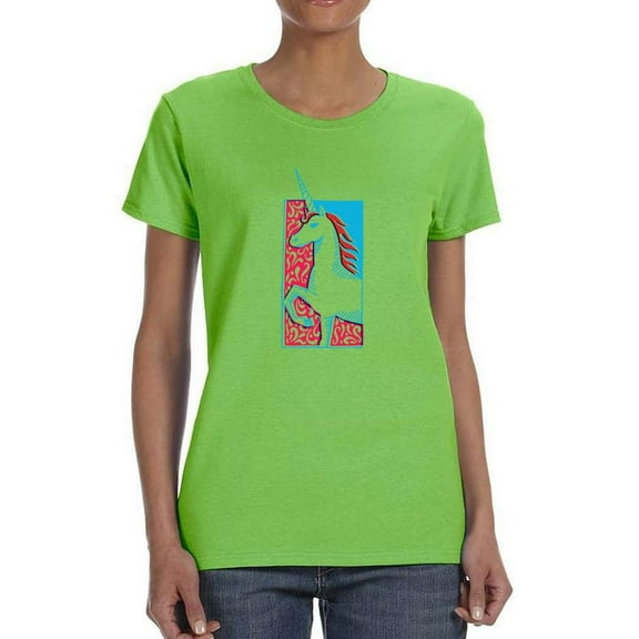Unicorn Stencil Art T-Shirt Women -Image by Shutterstock, Female Small