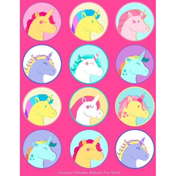 More Kool Kidz Unicorn Sticker Album For Girls: 100 Plus Pages For PERMANENT Sticker Collection, Activity Book For Girls, Pink - 8.5 by, Book 16, (Paperback)