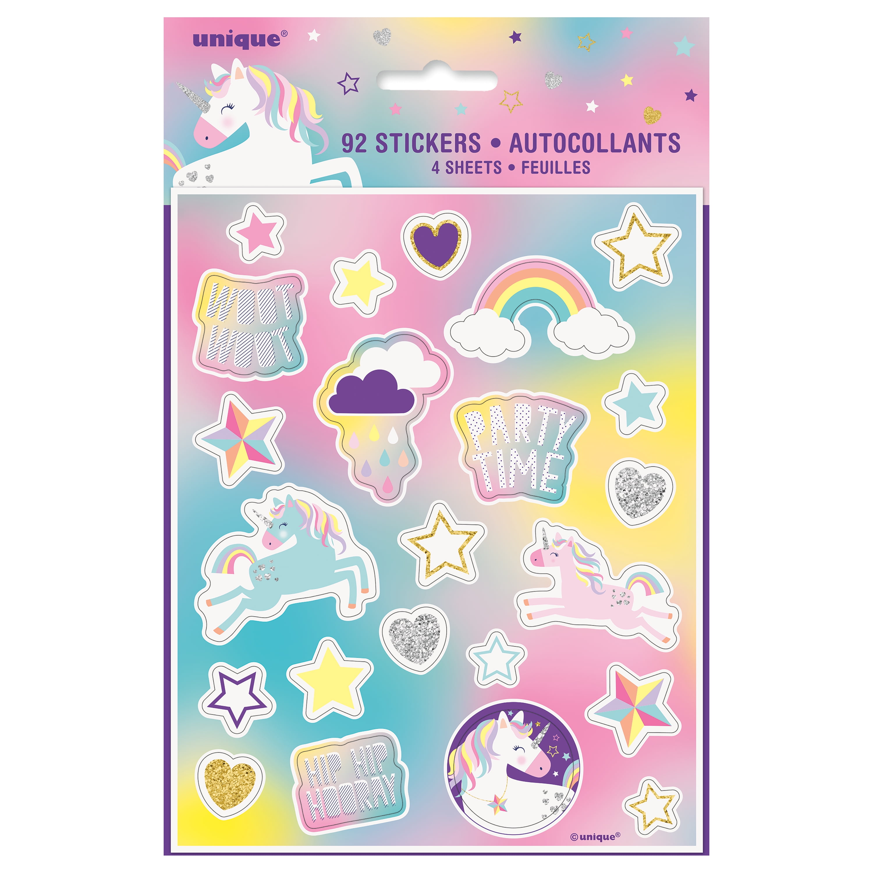 24 Pcs Make Your Own Unicorn Sticker Sheet, Unicorn Party Favors