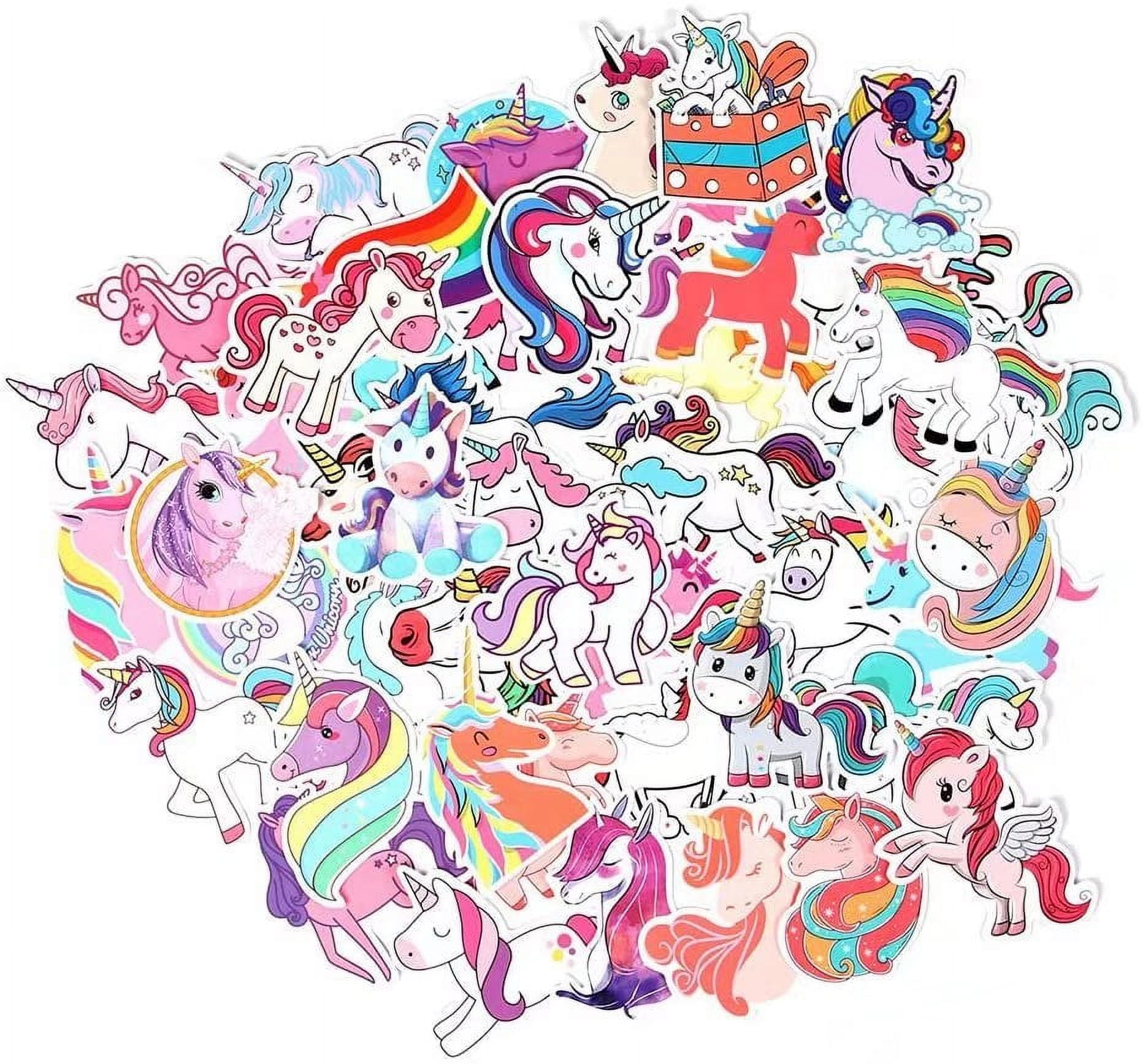 Unicorn Stickers for Girls Kids, Cute Girly Stickers for Water Bottle Laptop, Waterproof Vinyl Stickers Pack, Decals for Cup Helmet lpad Tumbler Party Bag Skateboard