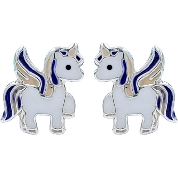 Unicorn Studs Earrings Tiny Earrings Colourful Animal Ear Stud for Minimalist Gift 925 Sterling Silver