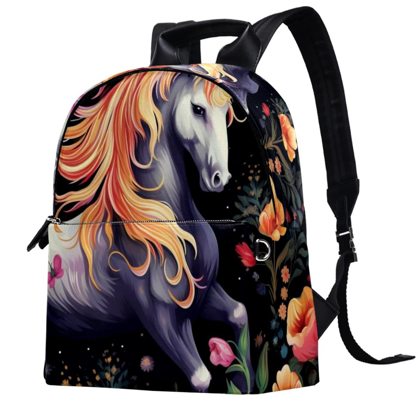 Unicorn Stylish Leather Adult Backpack with Adjustable Shoulder Straps Large Capacity Lightweight