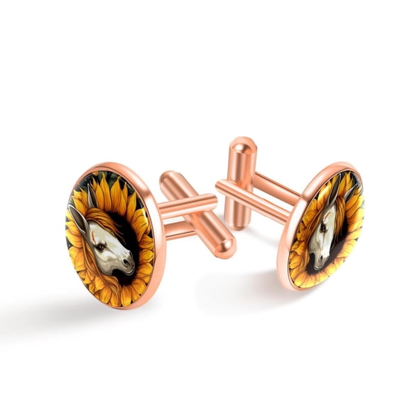 Unicorn Stylish Steel Cufflink Sets for Men, for Formal Attire, Made of Stainless Steel, Ideal for Shirt Cufflinks