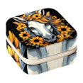thumbnail image 1 of Unicorn Sunflower Travel Portable Square Jewelry Box Earring Necklace Bracelet Holder Organizer Display Case Stand Decorative Box Storage Box, 1 of 6