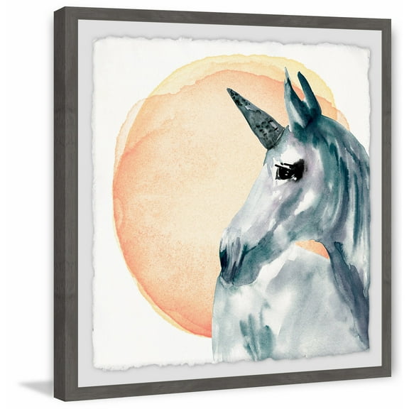 Unicorn Sunrise Framed Painting Print