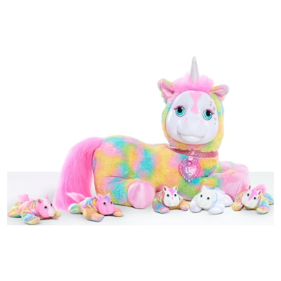 Unicorn Surprise Crystal, Pastel Rainbow, Stuffed Animal Unicorn and Babies, Toys for Kids, Kids Toys for Ages 3 Up, Gifts and Presents