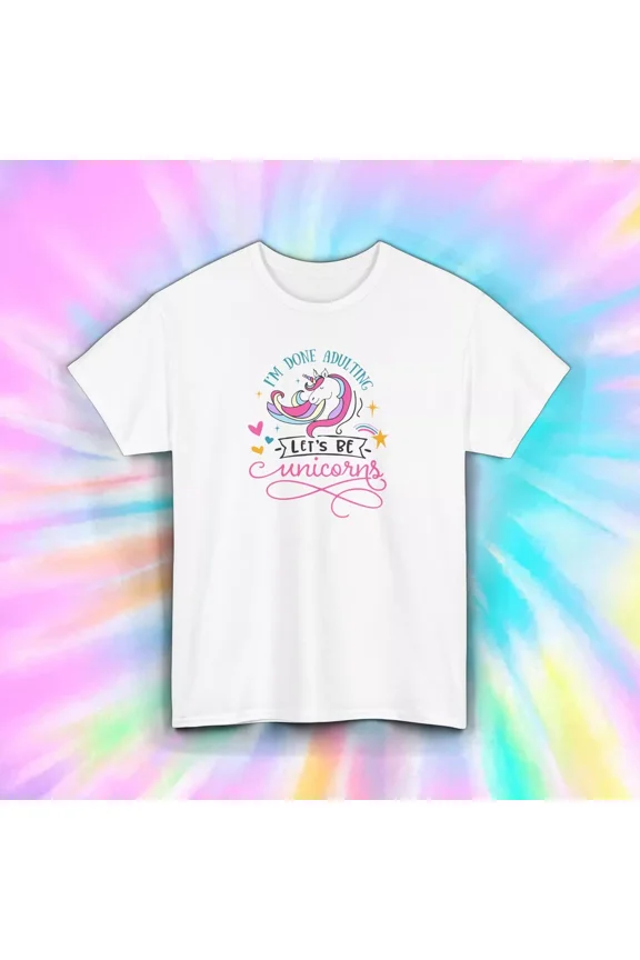 Unicorn T-Shirt Funny Adult Let's Be Unicorns Gift