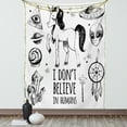 thumbnail image 1 of Unicorn Tapestry, Mysticism Occult Featured Set with Pyramids Aliens Dream-Catcher Grunge Print Artwork, Wall Hanging for Bedroom Living Room Dorm Decor, 40W X 60L Inches, Black, by Ambesonne, 1 of 5
