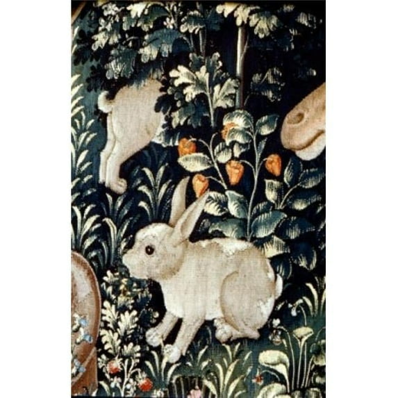 Unicorn Tapestry - Rabbit Detail Tapestry Textiles Poster Print - 18 x 24 in.
