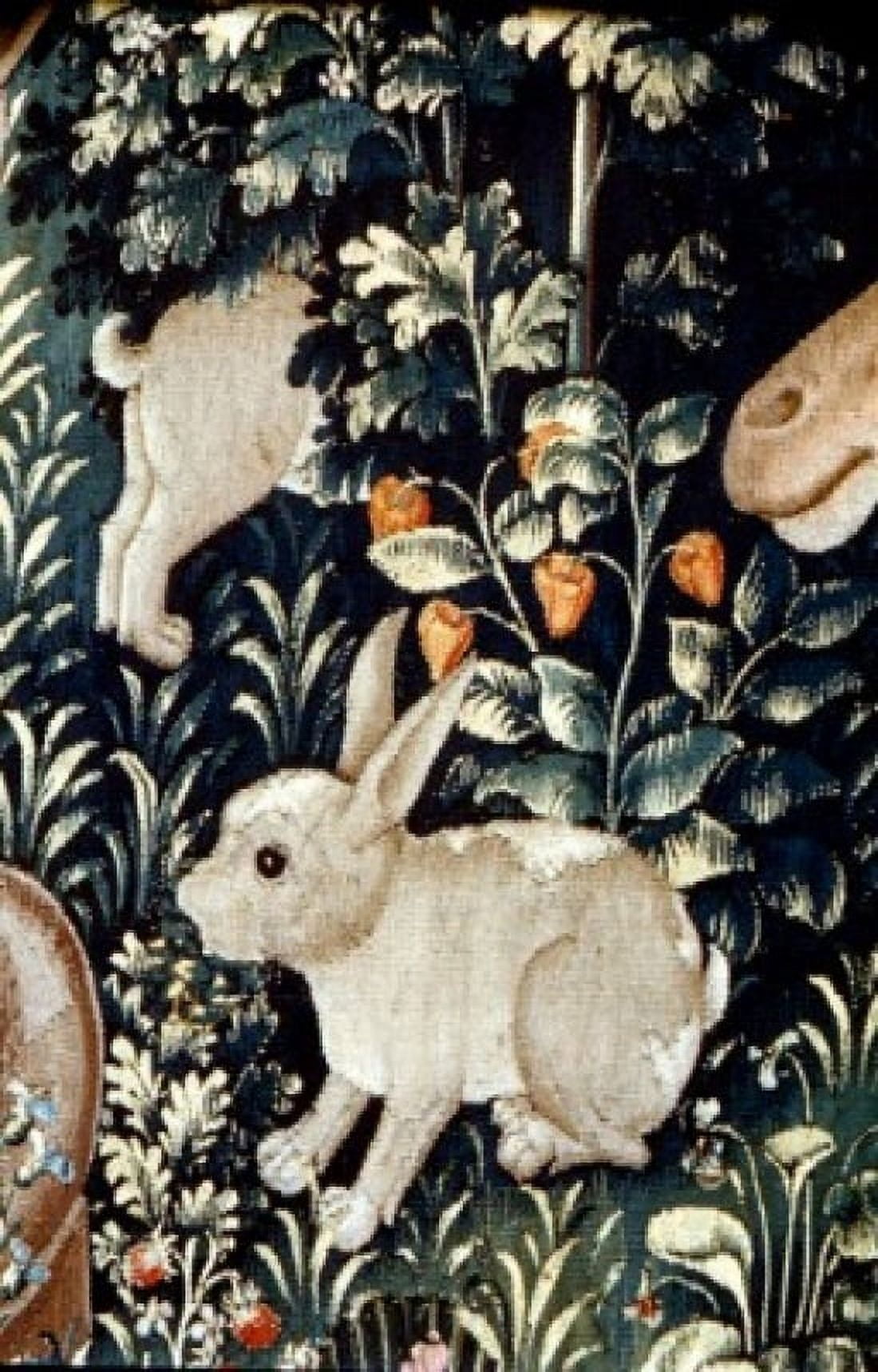 Unicorn Tapestry - Rabbit (Detail) TapestryTextiles Canvas Art - (24 x 36)