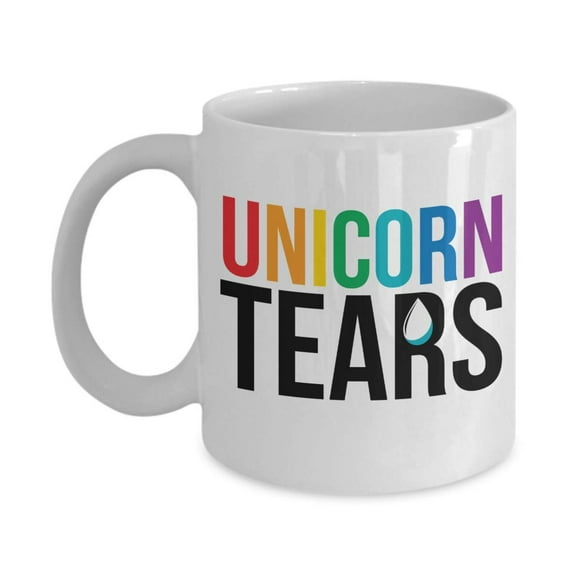 Unicorn Tears Cute Funny Magical Ceramic Coffee & Tea Gift Mug, Cool Office Stuff, Items, Utensils And Fun Quirky Novelty Birthday Gag Gifts For A Coworker, Teen & BFF Who Are Lovers Of Unicorns