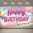 thumbnail image 1 of Unicorn Themed Banner Rainbow Design Magical Birthday Backdrop Colorful Balloons Star Decorations Kids Celebration Background for Kids Birthday Party Unicorn Themed Party Girls Birthday Celebration, 1 of 3