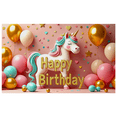 thumbnail image 1 of Unicorn Themed Happy Birthday Banner Party Decorations Backdrop for Birthday Parties Photography Props Kids Celebrations, 1 of 7