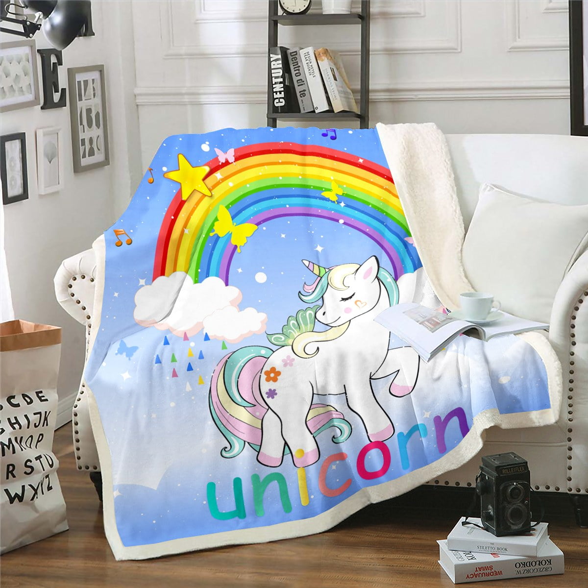Unicorn fluffy blanket sale