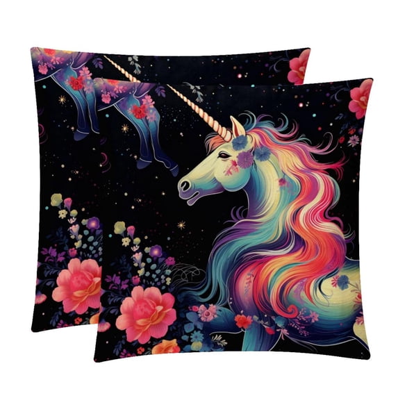 Unicorn Throw Pillows Set of 2 with Unique Patterns Covers - Available in 16x16, 18x18, and 20x20 Inches for Various Occasions - Includes Throw Pillow Inserts