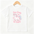 thumbnail image 1 of Unicorn Too Cute To Care Girls Graphic Tee, Sweet Magic 100% Cotton Kids Short Sleeve T-Shirt 4-13Y, 1 of 5