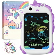 Unicorn Toys for Girls Gifts, LCD Writing Tablet for Kids 8.5" Drawing Board Toddler Toys for 1 2 3 4 5 6 7 8 Year Old Girl Light Doodle Pad Birthday Gift Idea Airplane Road Travel Essential, Purple