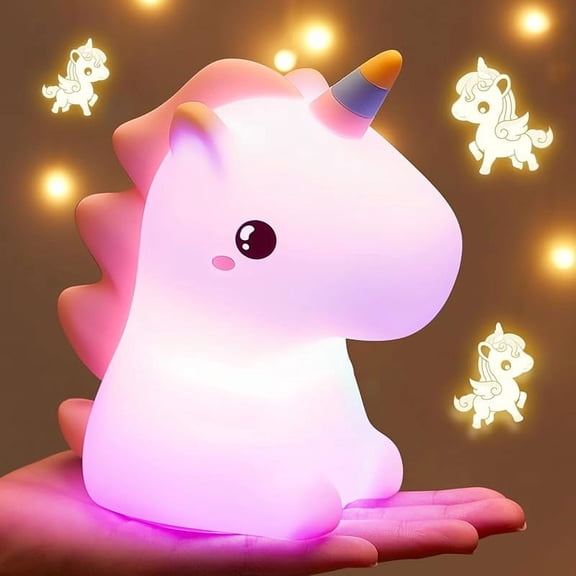 Unicorn Toys, Night Light for Kids Night Light,16 Colors+Silicone+Dimmable+12 Hours Use Nightlight for Kids Room,Unicorn Toys for Girls Age 4-6, Cute Gifts for Girls, Baby,Toddler Girl Room Decor