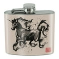 thumbnail image 1 of Unicorn Traditional Chinese Ink Painting Stainless Steel 5oz Hip Drink Kidney Flask, 1 of 3