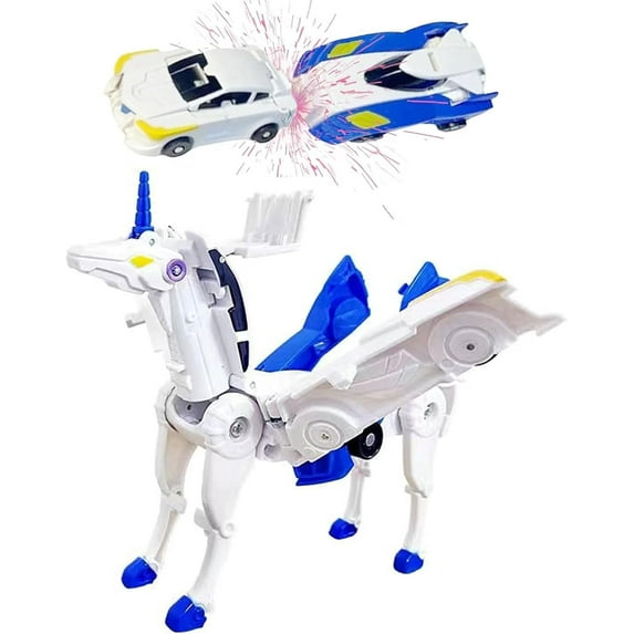 Unicorn Transforming Car,Transformation Toy with Collision Transforming Car for Unicorn Toys for Girls Ages 4-6 Party Gift for Birthday, Christmas Blue