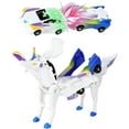 thumbnail image 1 of Unicorn Transforming Car，Transformation Toy with Collision Transforming Car for Unicorn Toys for Girls Ages 4-6 Party Gift for Birthday, Christmas Dazzle Blue, 1 of 6