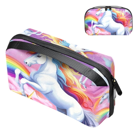 Unicorn Travel Organizer Cable Wire Cord and Cable Charger Bag Waterproof Oxford Cloth Electronic Accessories Storage Case 5.9x9.44x3.14 in