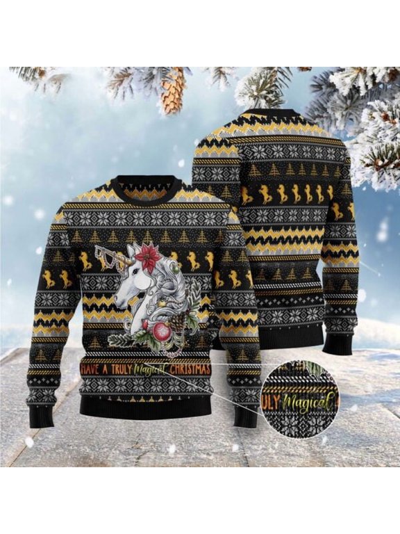 Unicorn Truly Magical Christmas 3D Christmas Sweater, Christmas Sweater, 3D Sweater, Funny Xmas Sweaters