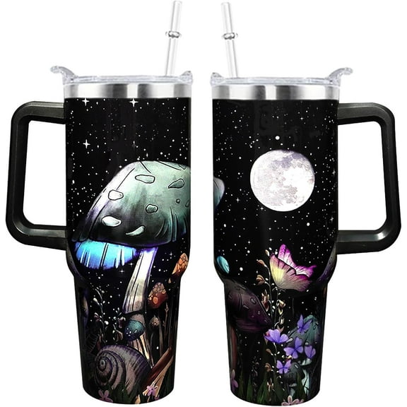 Unicorn Tumbler 40 oz Tumbler with Handle and Straw Lid Leak Proof - Unicorn Cup for Christmas Birthday Gifts for Women Girls - Stainless Steel Cup