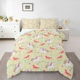 Unicorn Twin Bedding Comforter Sets For Girl Kid, Kawaii Stars Crown