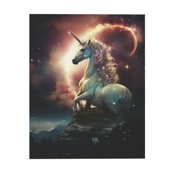 Unicorn Under The Moon (2) Canvas Frameless Painting Wall Art Painting Suitable For Dormitory Bedroom Living Room Toilet Decoration