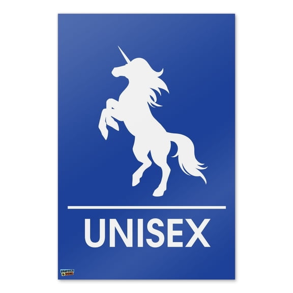 Unicorn Unisex Restroom Bathroom Washroom Sign Home Business Office Sign