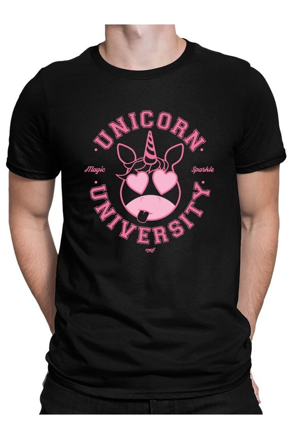 Unicorn University - Heart-Eyed Emoji Design Men's T-shirt