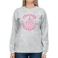 thumbnail image 1 of Unicorn University - Heart-Eyed Emoji Design Women's Sweatshirt, 1 of 4