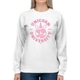 thumbnail image 1 of Unicorn University - Heart-Eyed Emoji Design Women's Sweatshirt, 1 of 4