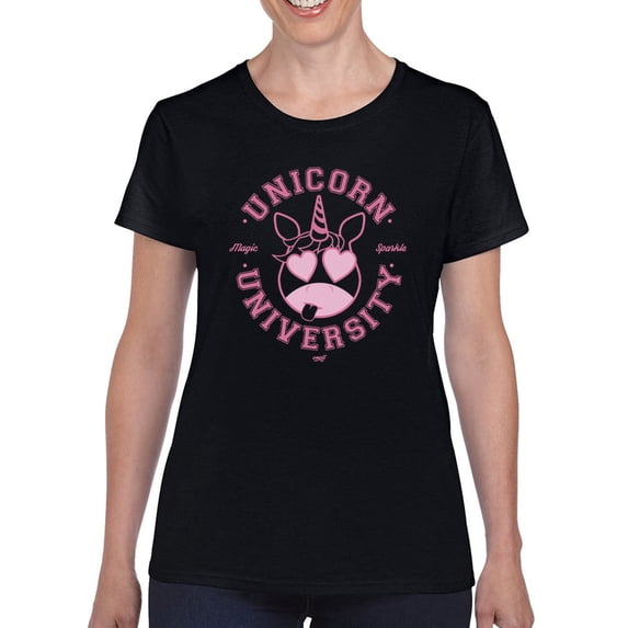 Unicorn University - Heart-Eyed Emoji Design Women's T-shirt