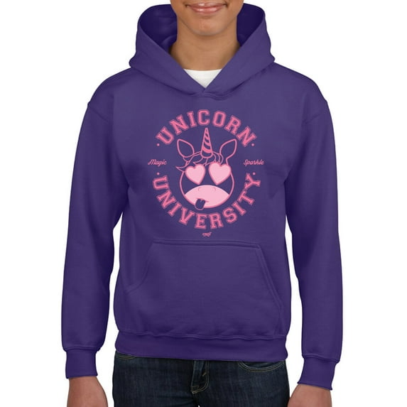 Unicorn University - Heart-Eyed Emoji Design Youth's Hoodie