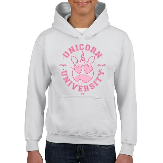 Unicorn University - Heart-Eyed Emoji Design Youth's Hoodie