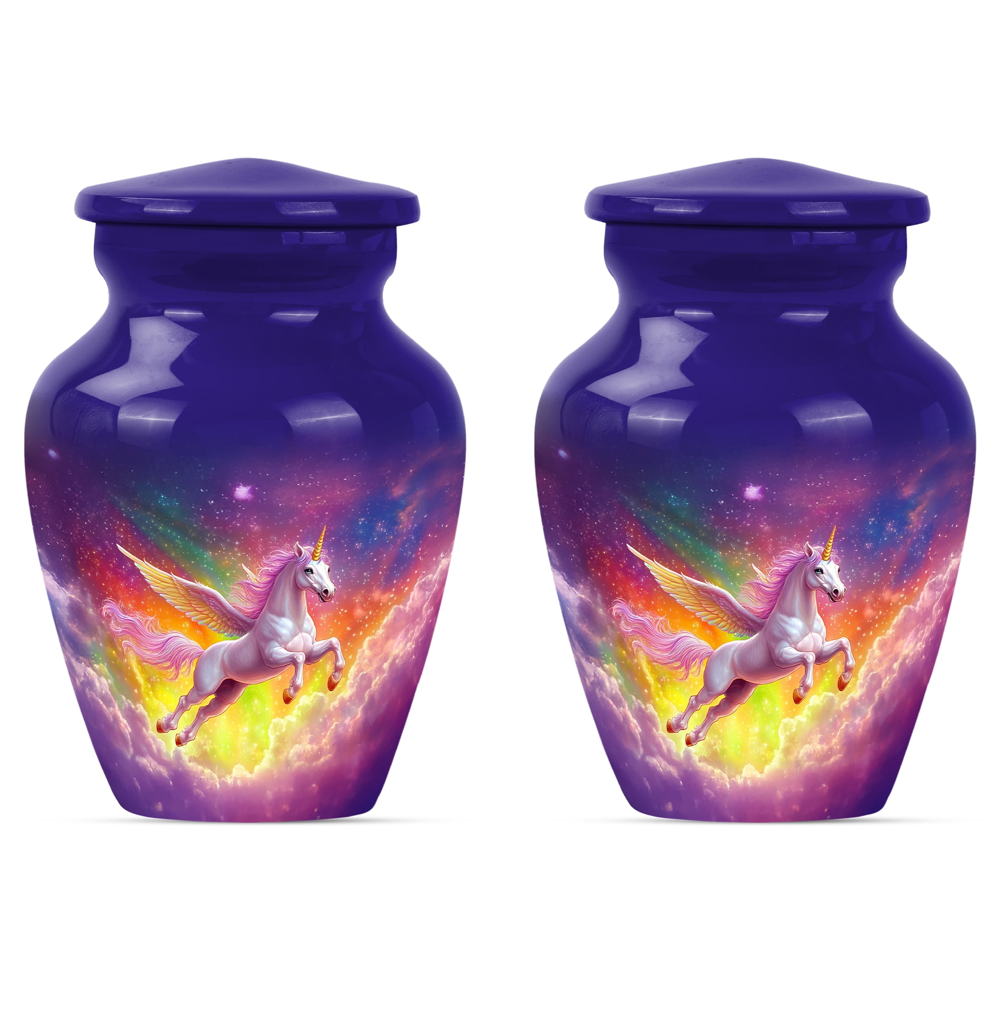Unicorn Urn, Small Urns for Human Ashes Keepsake, Urns for Ashes, Mini Cremation Urns, Urn for Human Ashes Adult Female, Urn for Ashes Adult Male(Size - 3inch, 2 Pcs)