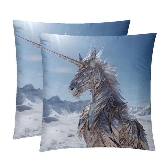 Unicorn Velvet Throw Pillow Inserts with Unique Patterns - Set of 2 - 16x16, 18x18, 20x20 inches for Throw Pillow Covers - Various Occasions