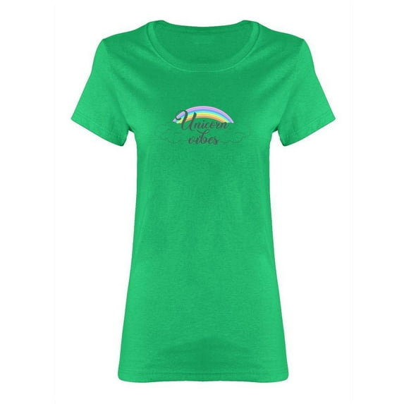 Unicorn Vibes Quote Shaped T-Shirt Women -Image by Shutterstock, Female Small