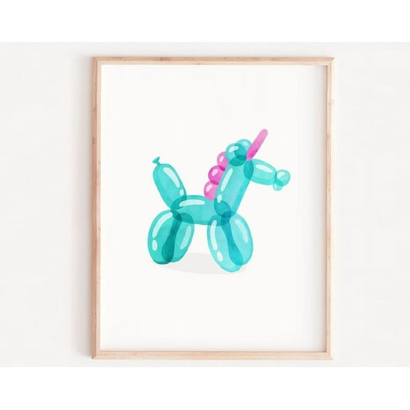 Unicorn Wall Art Print ~ Balloon Unicorn ~ Girls Bedroom Decor ~ Fun Wall Art - Unicorn, Girl Unicorn Print, Original Unicorn, Teen Wall Art, Modern Wall Decor, 8x12 UNFRAMED
